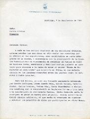Carta de German Domínguez y Federico Assler a Carlos Ortúzar
