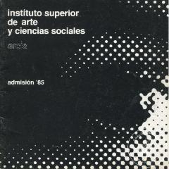 Carreras del Instituto superior de arte y ciencias sociales. Arcis. 1985